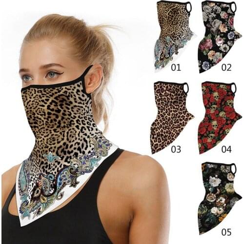 1PCS Leopard Print Balaclava Face Scarves Smooth Breathable Headband Hanging Ear Fashion Scarf Outdoor Neck Cover Men Women New
