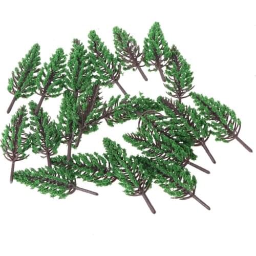 20pcs Model Trees Park Street Railroad House Layout Green Landscape Scenery C5AA