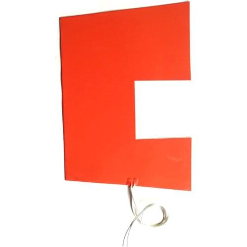 230V 2500W 530*(640+850)*1.5mm Silicone Vessel Heater adhesive 1 side 1000mm lead wire