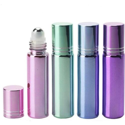 300pcs/lot 10 ml glass roll on bottle for perfumes essential oils roll-on bottle roller glass vials