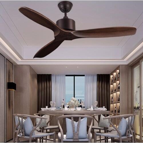 52 Inch ceiling fan without lamp (with remote control), modern ceiling fan, indoor solid wood ceiling fan, home decoration fan