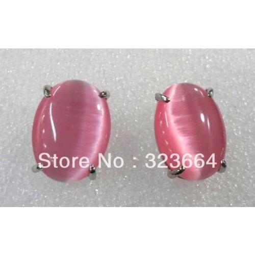 7color-fine red/blue/pink/green/black opal/bead stud earrings