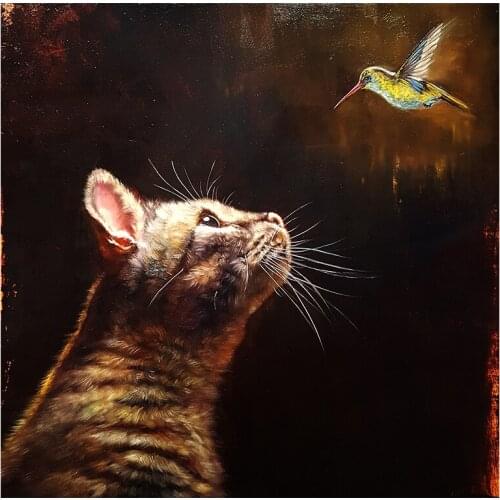 Diamond Painting 3D Abstract originality Cat and bird Square Round Drill Diamond Embroidery Mosaic Room Home Decoration Cross