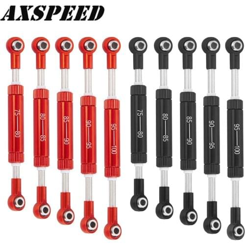 AXSPEED 2PCS Servo Pull Rod Steering Lever Servo Rod Adjustable Length for 1/10 RC Crawler Axial SCX10 Traxxas TRX4 D90 TF2 CC01