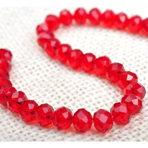 Free Shipping 6mm Fashion Rondelle Faceted Crystal Glass Loose Spacer Beads for Jewelry Making Bicone Wholesale 50pcs/bag