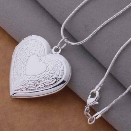 Free Shipping Silver plated Necklaces & Pendants Fashion Silver Jewelry Surface patterns heart /cmyalefa dzkamqra AN736