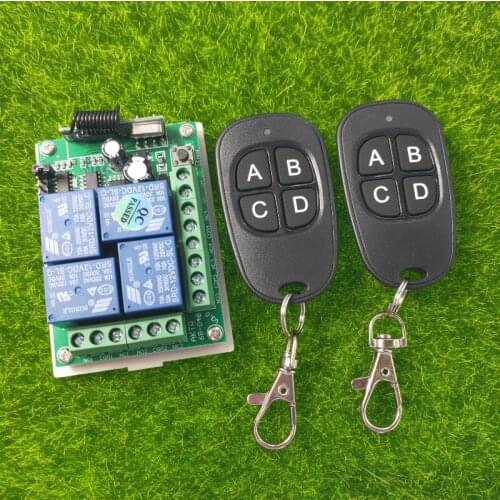 433mhz DC 12V 10A 4 channel RF Wireless Remote Control system Receiver Transmitter Motor/fan/street lamp power on and off