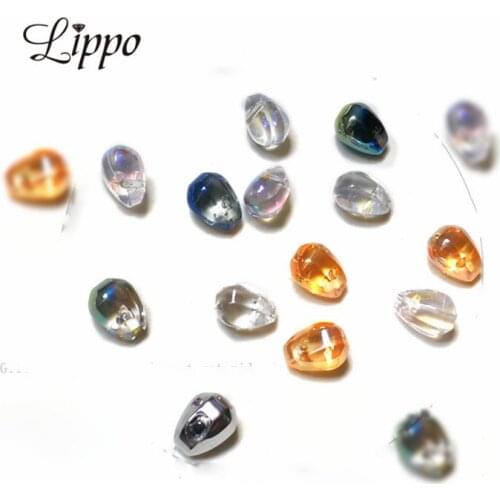 40pcs 6*9mm Clear Teardrop Crystal Charms Beads for Jewelry Making Earrings Women Diy Champagne Glass Beads Wholesale