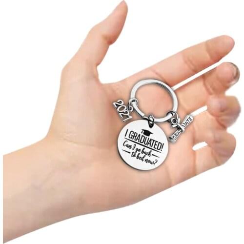 Class of 2021 Graduation Ceremony Keychain Graduated Bachelor Hat Key Ring Necklace Pendant Jewelry Bag Souvenir Gift