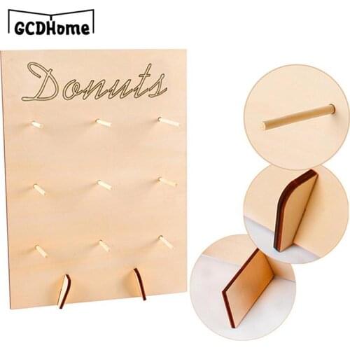 Wooden DIY Donut Wall Dessert Bar For Weddings Wedding Decoration Donuts Wall Holds Sweet Rustic Donut Boards Stand