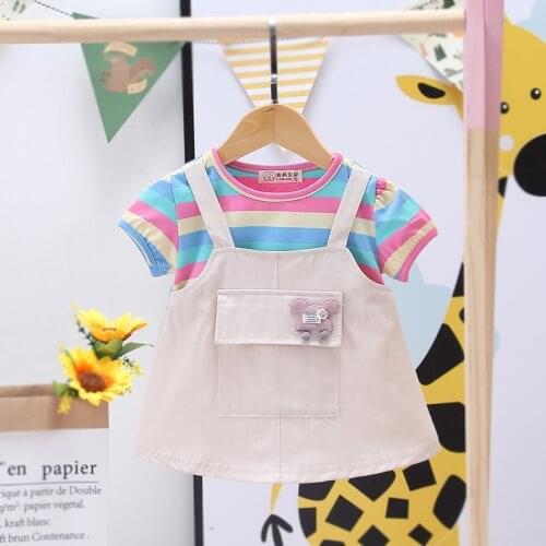 DIIMUU Kids Girls Fashion Clothing Long Sleeve Girl Spring Dresses Cute Flowers Children Dress Suit 1-3Years