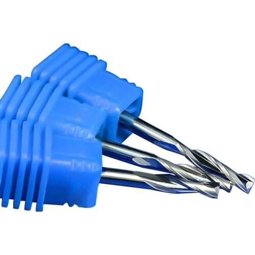 1pc 4/6mm SHK A series Double flutes CNC Router Knife Rolling milling cutter Cabide Spiral Tools for MDF Plastic Solid Wood