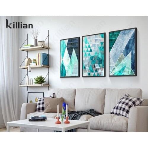 Geometric Turquoise Canvas Poster Modern Nordic Abstract Painting Poster Art Wall Home Decoration Bedroom Decoration Paintings