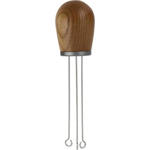 Solid Wood Handle Needle Coffee Tamper,Coffee Tamper Distributor,Coffee Powder Distributor Leveler Tool