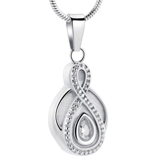 K11535 Crystal Cremation Jewelry for Ashes Pendant Stainless Steel Keepsake Urn Necklace Memorial Ash Jewelry