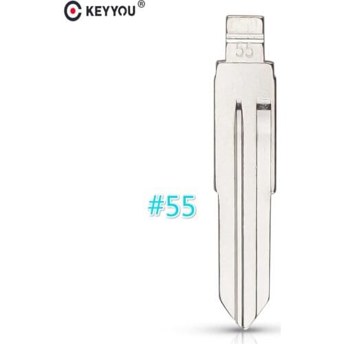 KEYYOU Metal Blank Uncut Flip KD Remote Key Blade Type #55 for Chery QQ3 Key Blade NO. 55