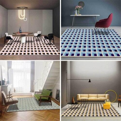 Fashion Modern Simple Three-dimensional Multi-color Waffle Lattice Living Room Bedroom Bedside Carpet Floor Mat Customization