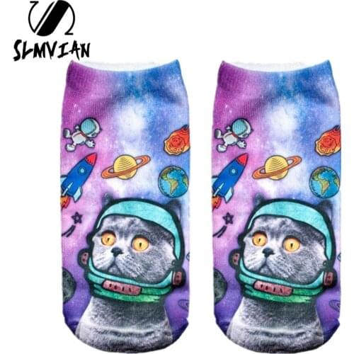SLMVIAN3D printing cute cat animal shapes for men and women socks socks neutral colors to choose from a variety of low-cut socks