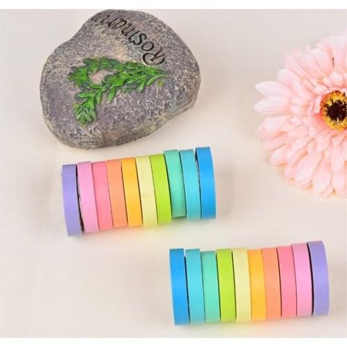 10 Pcs/set rainbow DIY Craft Decorative Japanese Adhesive Tape Washi Sticker Scrapbooking Fita Adesiva Stationery Papeleria