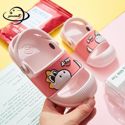 2-5y Kids Mules & Clogs Summer Baby Boys Toddler Gilrs Sandals Flat Heel Cartoon Non-Slip Slippers Childrens Garden Shoes Y20