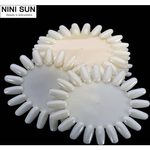 10Pcs Natural White Fake Nail Art Display 20 Tips / Piece Nail Polish Glue Display Wheel Design For Beauty Nails Tool Set Art