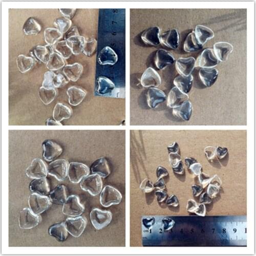 Popular Jewelery Parts Glass Cabochon Provide 8mm-18mm Crystal Transparent Heart Shape Glass Cabochons 100pcs