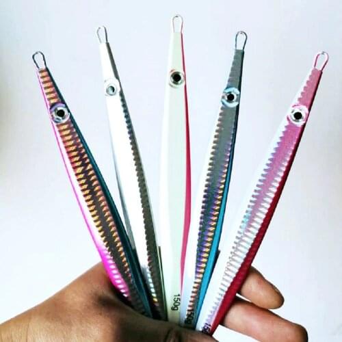 Htdob 1pc 80g 150g 200g 300g Deep Sea Metal Jig Jigging Fishing Fish Lure Jigbait Spoon Baits Knife Jigs Slow Fall Minnow Lure