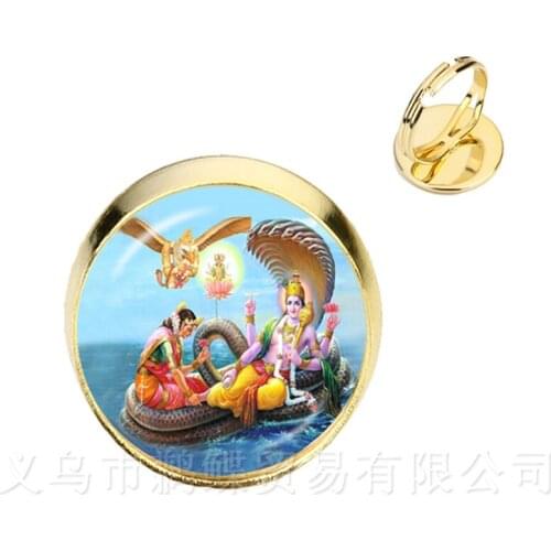 Drop Shipping Ganesha Statue Hindu Ganapati Vinayaka God Rings,Vintage Lord Ganesha Indian Buddhism Adjustable Ring For Women