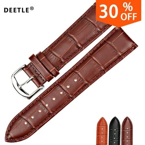 DEETLE New Watch Accessories Watch Bracelet Belt Soft Genuine Leather Watch Band Watch Strap 16 18 20 22 24 mm Watchbands