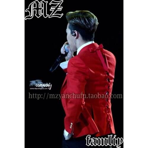 S-5xl New Blazers Free Shipping Gd Mens Brand Fashion Stage Singer Dance Red Bow Tying Male Suit Top Costumes Men Clothing