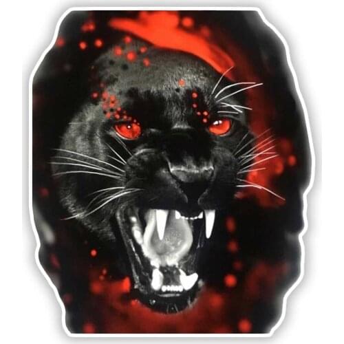 S50430# Various Sizes Personality PVC Decal Black Panther Burning In Eye Waterproof Car Sticker on Motorcycle Laptop Decorative