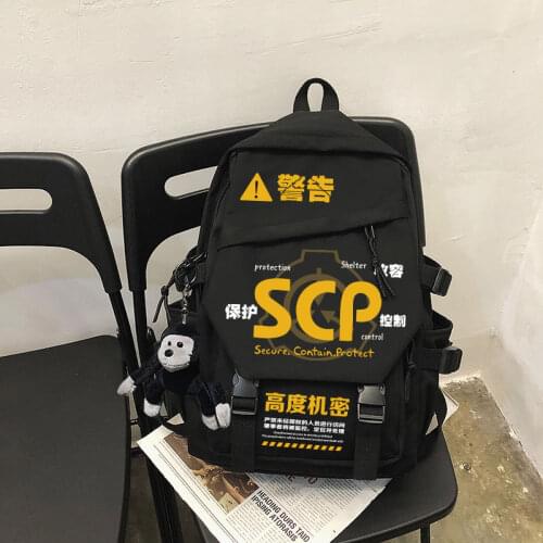 SCP Special Containment Procedures Cosplay Unisex Student School Bag Laptop Travel Bookbag Fashion Backpack Rucksack Daily Gifts