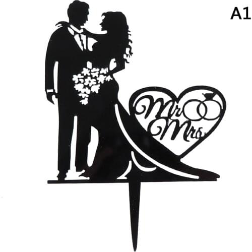 Wedding Cake Topper Bride Groom Mr Mrs Wedding Decorations Acrylic Cake Topper