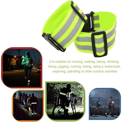 Reflective Bands Elasticated Armband Wristband Ankle Leg Straps Safety Reflector Tape Straps For Night Jogging Walking Biking