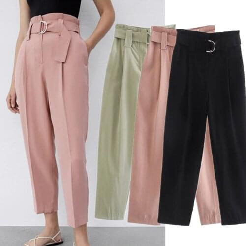 Jenny&Dave Loose Trousers Women Pleated Casual Pants Women England Style Simple Solid High Waist Pantalones Mujer Pantalon Femme