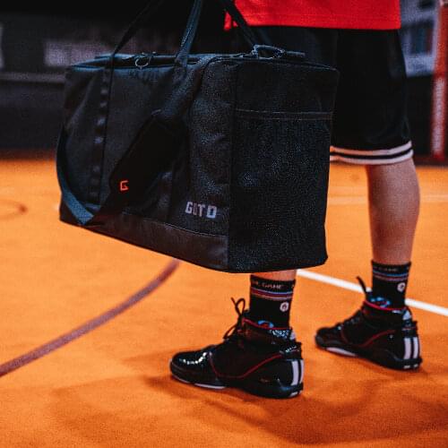 GOTO Classic Black L Size Outdoor Sports Waterproof Nylon Gym Bag for Sneaker Shoes Clothes Portable Traveling Luggage Storage