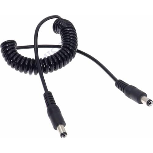 DC 5.5*2.1mm Male to 5.5*2.1mm Male Power Retractable Cord 1.5m Power Adapter DC Jack Plug 5.5mmx2.1mm Cable With Spring