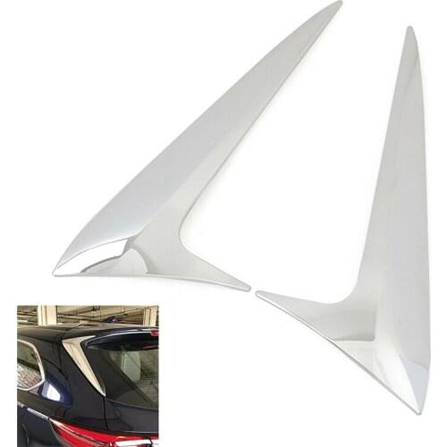 Car Rear Tail Window Side Spoiler Trim Cover for Mazda CX-5 2017-2020 Car Exterior Window Frame Chrome Triangle Bezel Decor