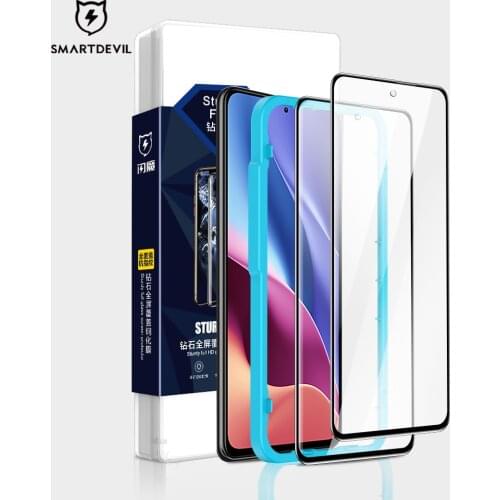 SmartDevil Diamonds Tempered Glass Screen Protectors for POCO F3 X2 F2 Pro Full Cover Glass For Redmi K30 Pro K40 HD Bluelight