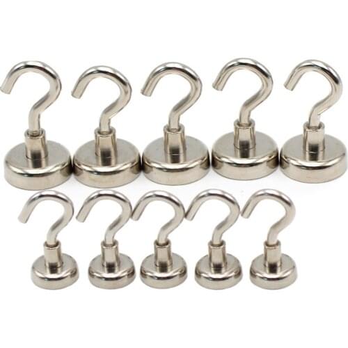 1/5/10PCS Powerful Heavy-duty Neodymium Magnet Magnetic Hook Hanger Powerful Magnetic Cup Hanger Key Clothes Wall Hook
