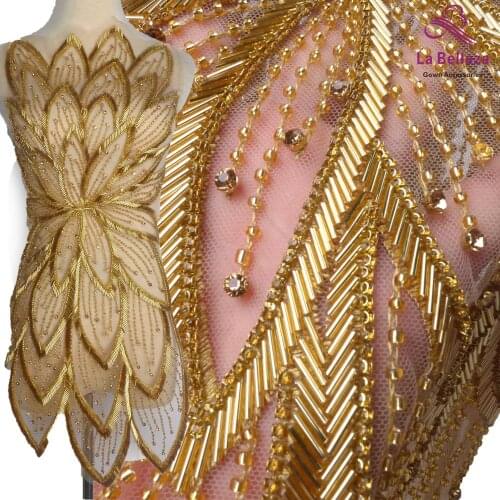 1 piece New fashion gold/silver/black beads patch for decoration dress/fashion design