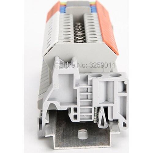 20PCS E-UK 35mm Rail End Screw Clamp Terminal Fixed Block Gray Feed-Through Terminal Block Combined Type