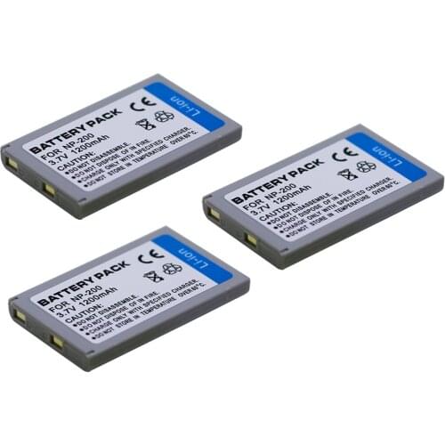 3Pcs 1200mAh NP-200 NP200 lithium batteries NP 200 Digital Camera Battery NP 200 For KonicaMinolta DiMAGE Xg X Xi Xt X20 X21