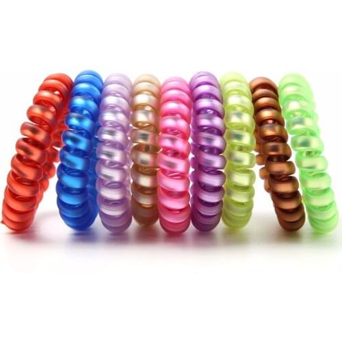 5PCS No Crease Scrub Coil Ponytail Hair Accessories Clear Elastic Hair Bands For Hair Ties
