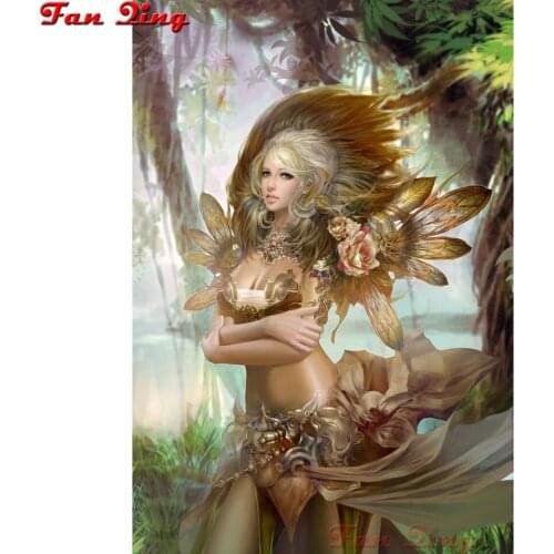 Diamond Painting Flowers Girl Cross Stitch Diamond Embroidery Flower Fairy Mosaic Needlework Home Decor Gift Rhinestones