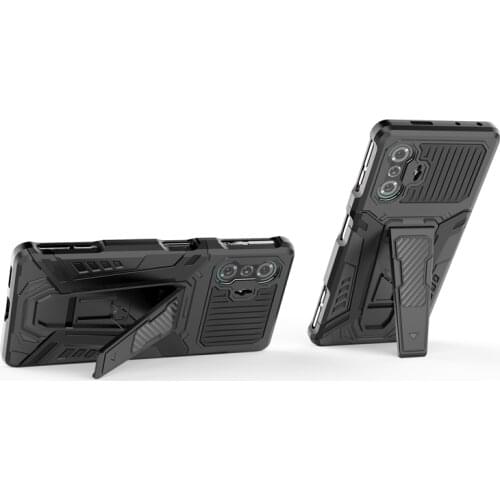 Armor For xiaomi Redmi note 10 pro poco x3 pro nfc f3 Mi 10t case cover Shockproof Holder Phone Case PC Silicone coque funda