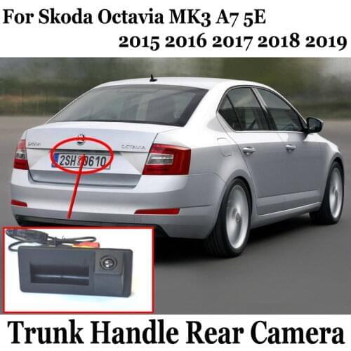 Car Rear View Camera For Skoda Octavia Mk3 (5E) Estate Wagon Combi RS 2015~2018 Original Factory Trunk Handle Reverse camera