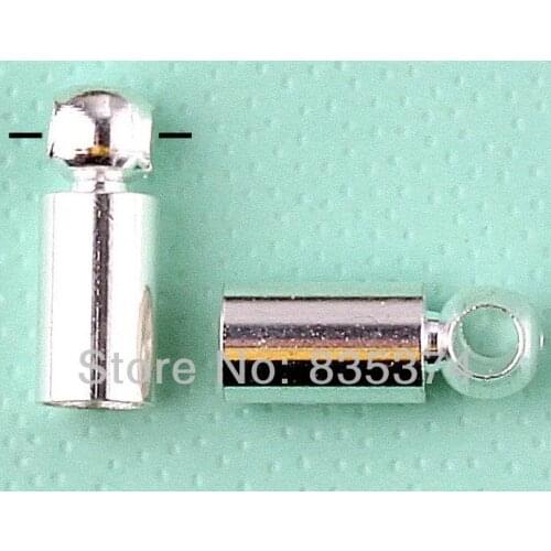 Free shipping 300pc/LOT Silver Plated End Bead Caps For 2mm Leather Cord