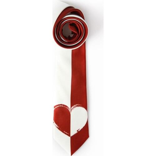 Free Shippg New male Mens Printing tie men women couples red and white hit color love Valentines Day retro Korean necktie