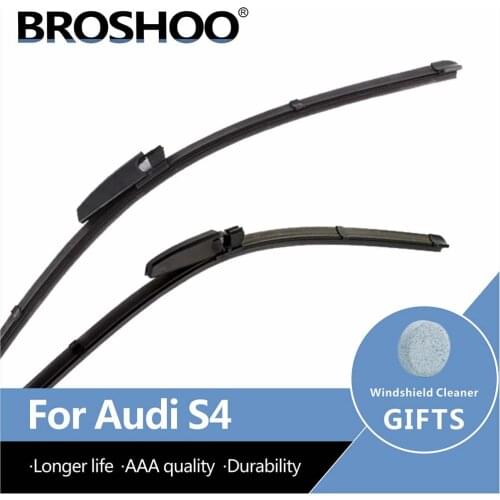 BROSHOO Car Windshield Wiper Blade Natural Rubber For AUDI S4 2003 2004 2005 2006 2007 2008 Fit Slider Arms Auto Accessories